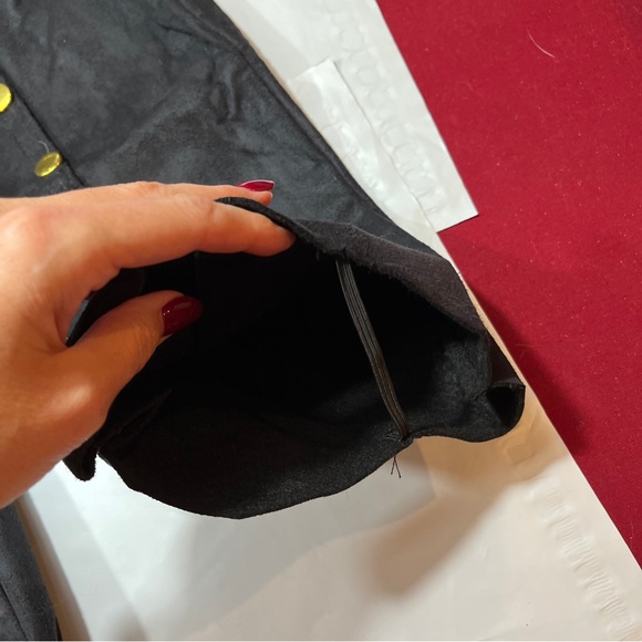 BLack BOOT Covers SPATS PIRATE Gold Button  COLONIAL RENAISSANCE COSTUME 1 Size - Picture 12 of 16